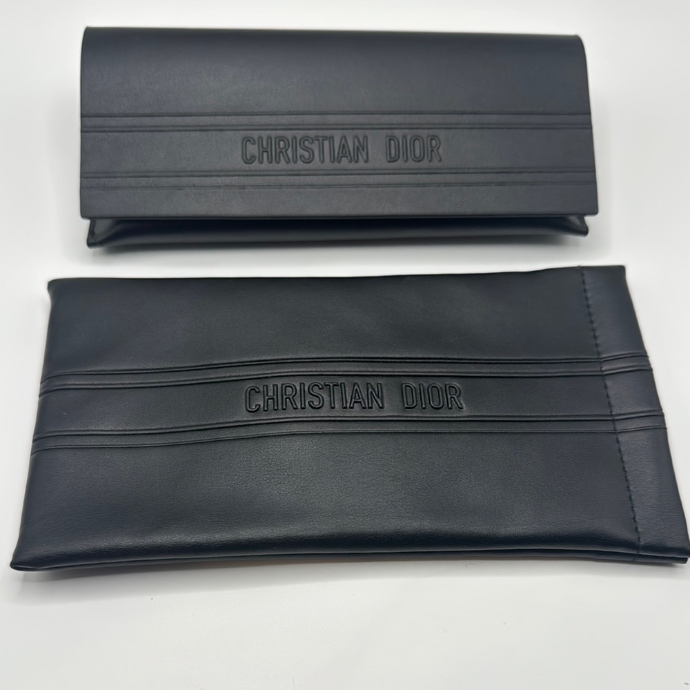 Christian Dior Black Sunglasses Case Bundle